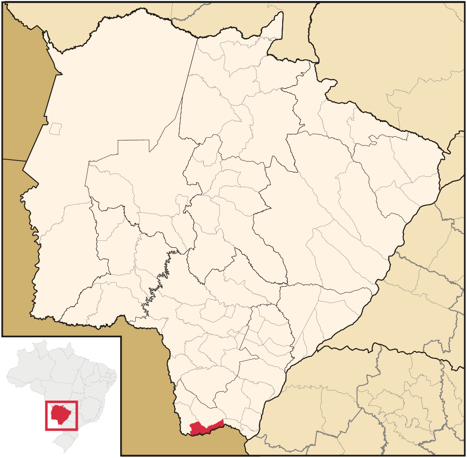 Mapa de localização de Sete Quedas em MS