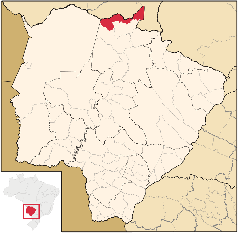 Mapa de localização de Sonora em MS