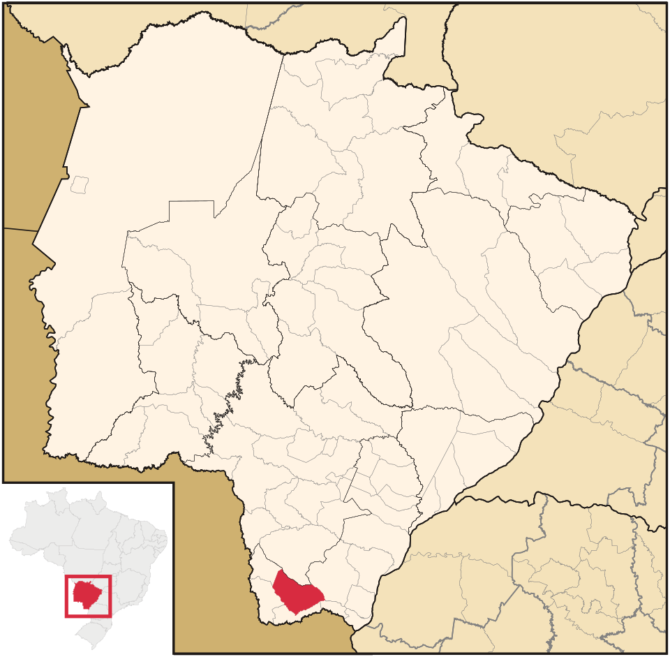 Mapa de localização de Tacuru em MS