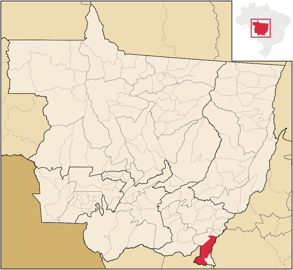 Mapa de localização de Alto Araguaia em MT