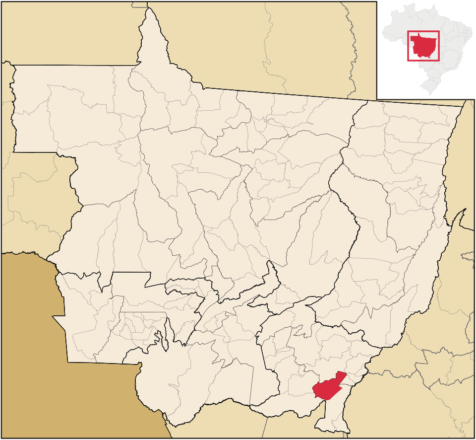 Mapa de localização de Alto Garças em MT
