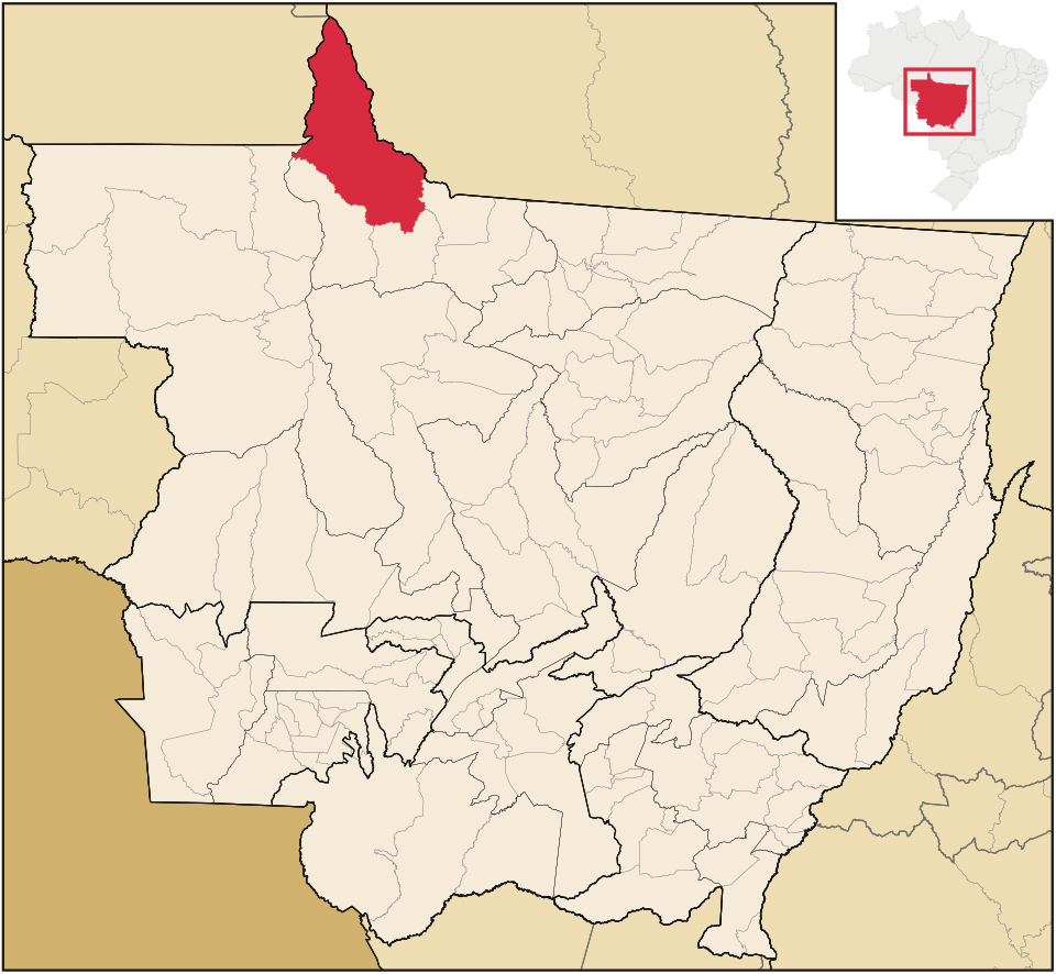 Mapa de localização de Apiacás em MT