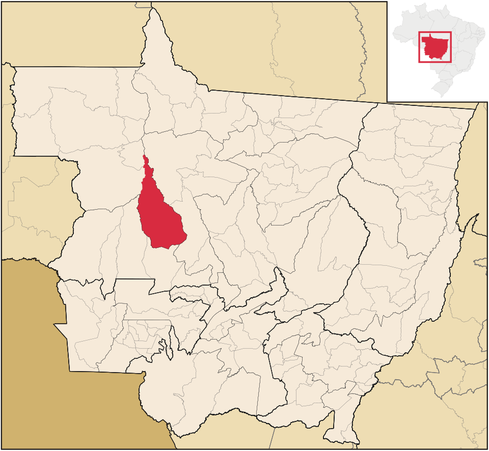 Mapa de localização de Brasnorte em MT
