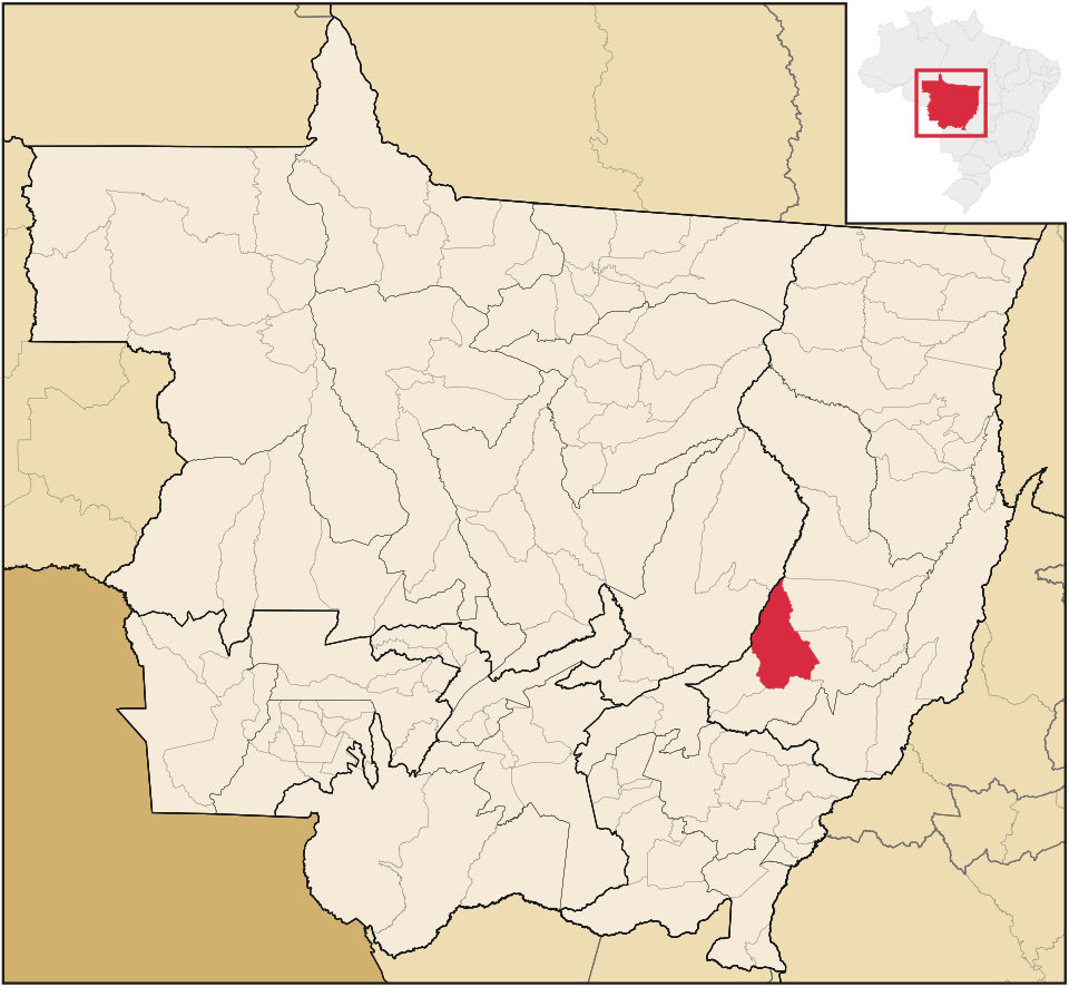 Mapa de localização de Campinápolis em MT