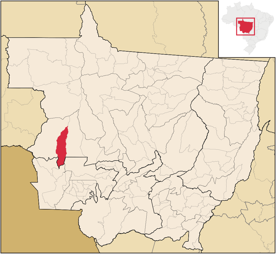 Mapa de localização de Campos de Júlio em MT