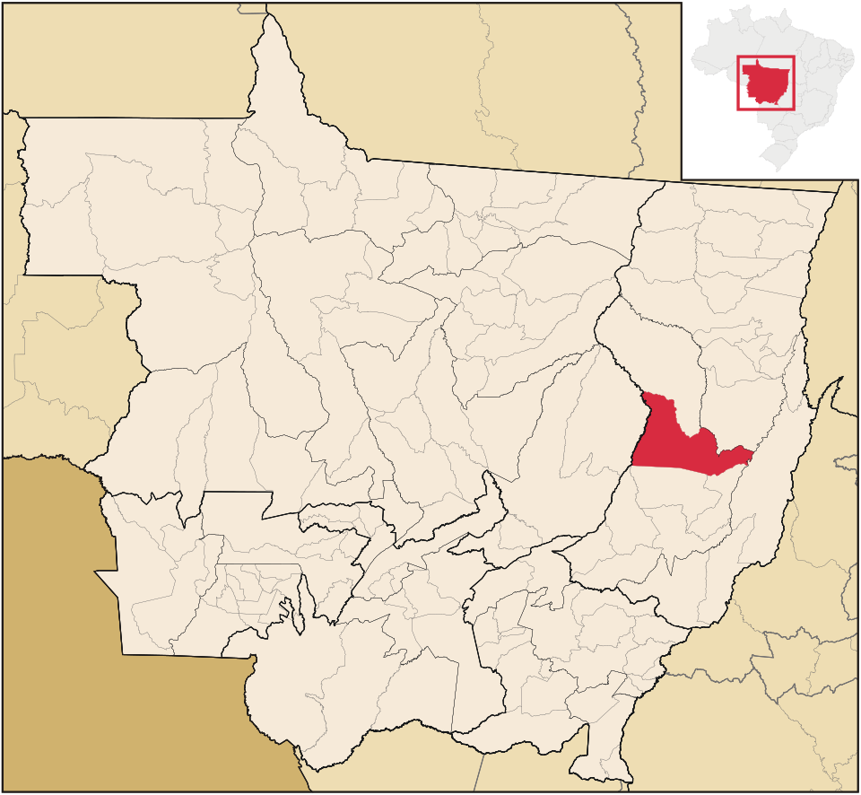 Mapa de localização de Canarana em MT