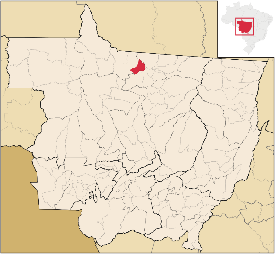 Mapa de localização de Carlinda em MT