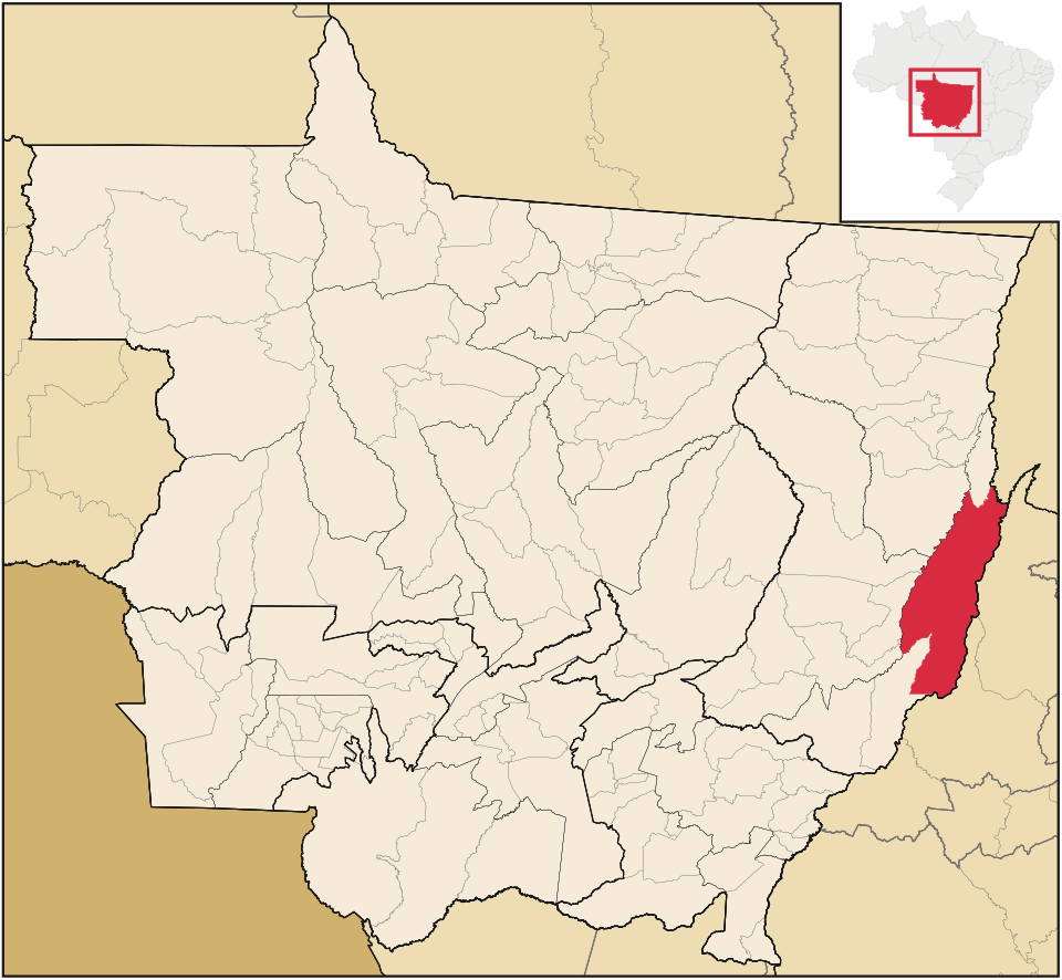 Mapa de localização de Cocalinho em MT
