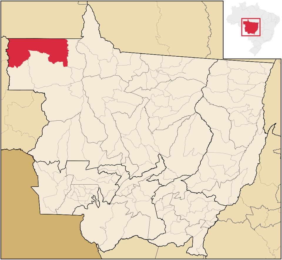 Mapa de localização de Colniza em MT