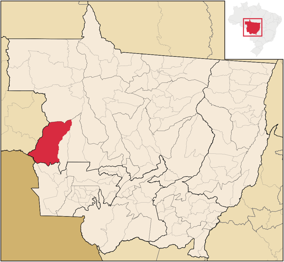 Mapa de localização de Comodoro em MT