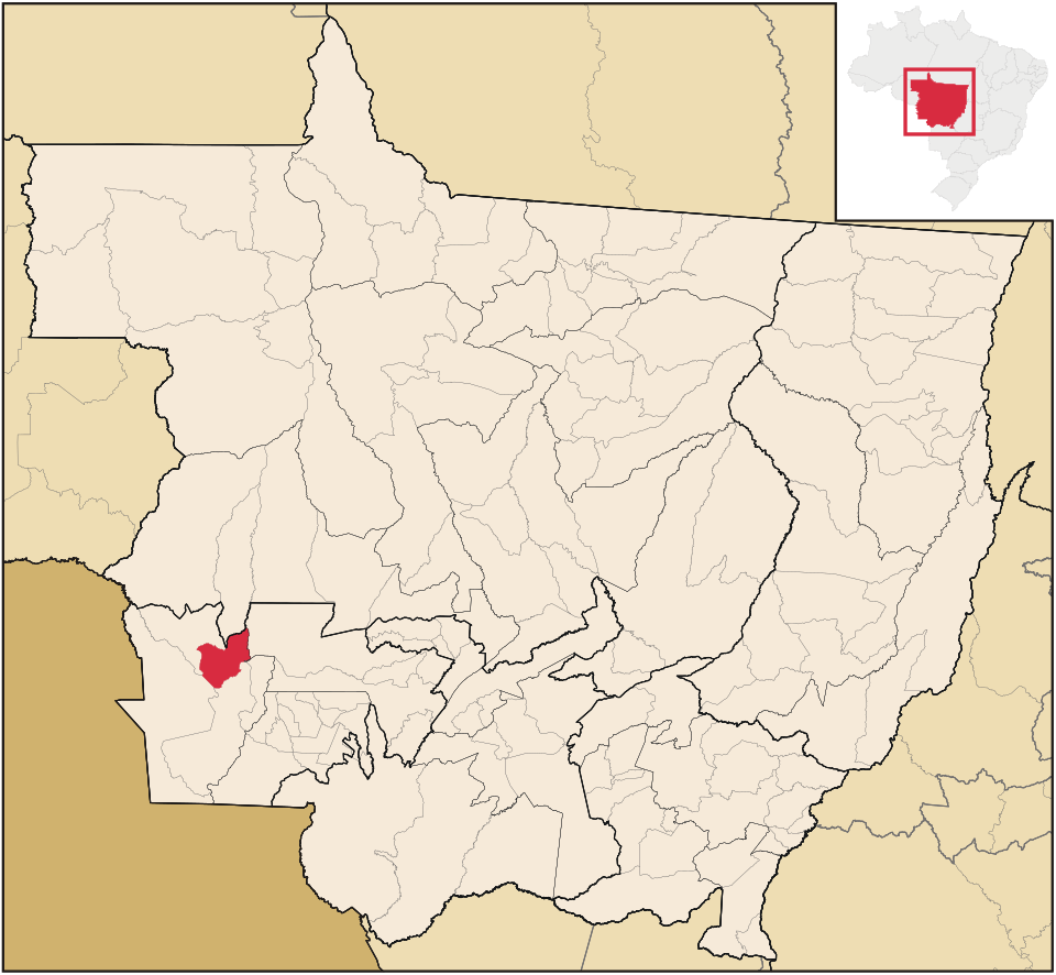 Mapa de localização de Conquista D'Oeste em MT