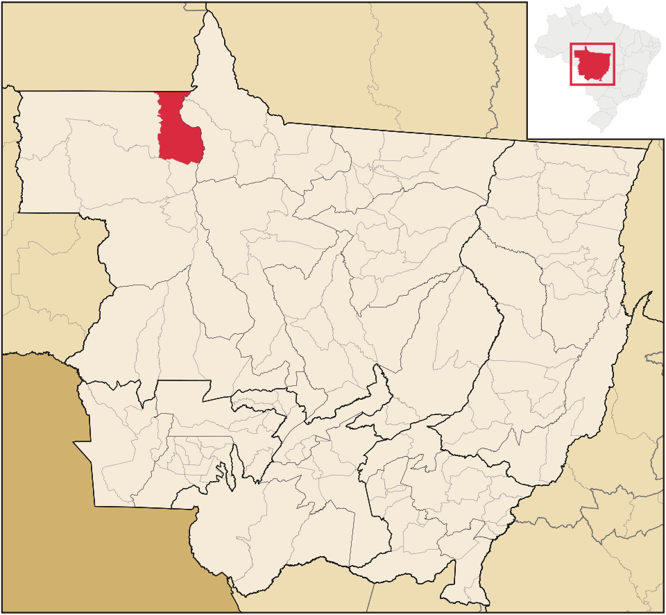 Mapa de localização de Cotriguaçu em MT