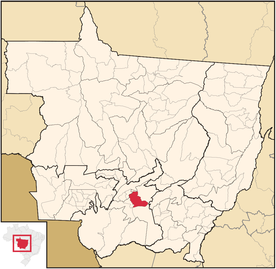 Mapa de localização de Cuiabá em MT