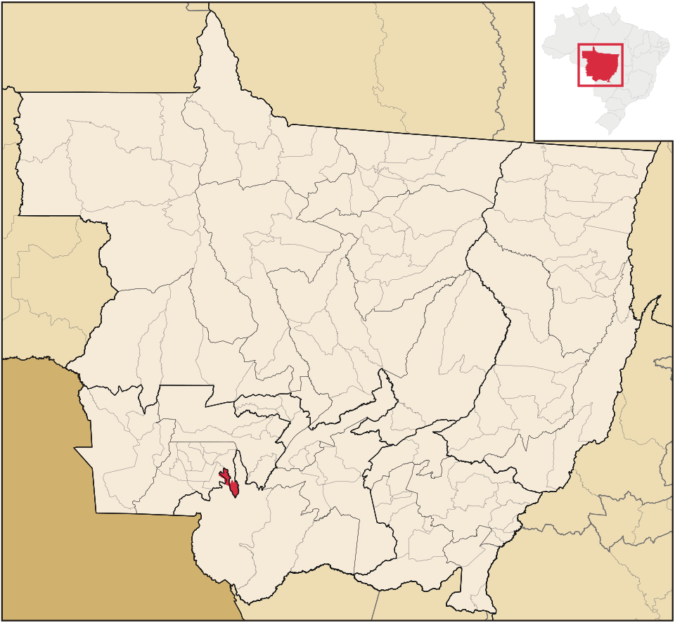 Mapa de localização de Curvelândia em MT