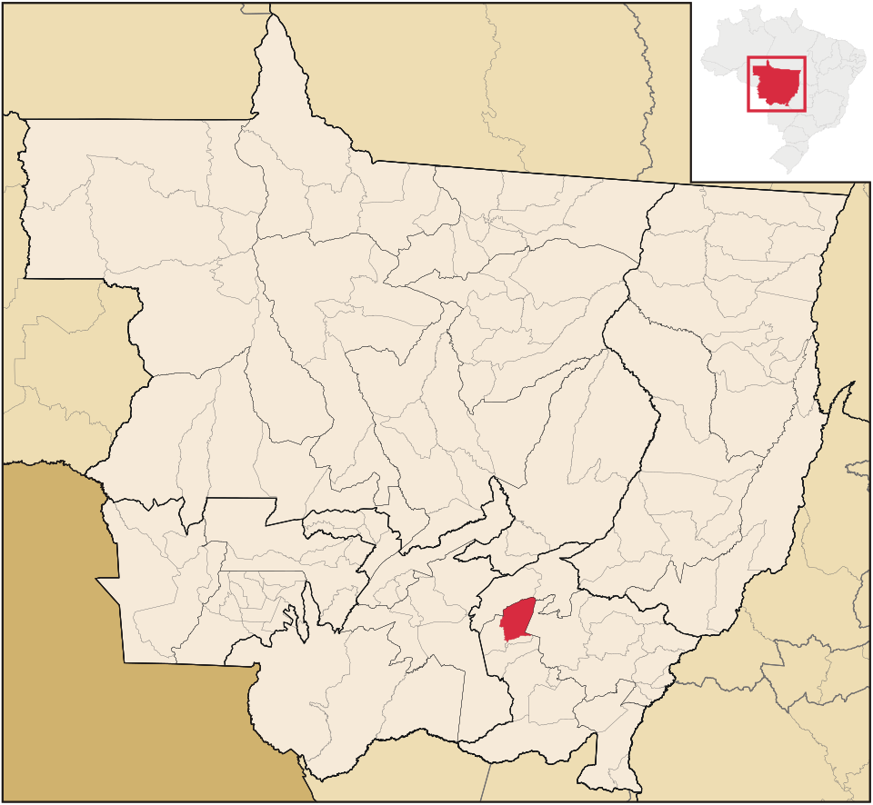 Mapa de localização de Dom Aquino em MT