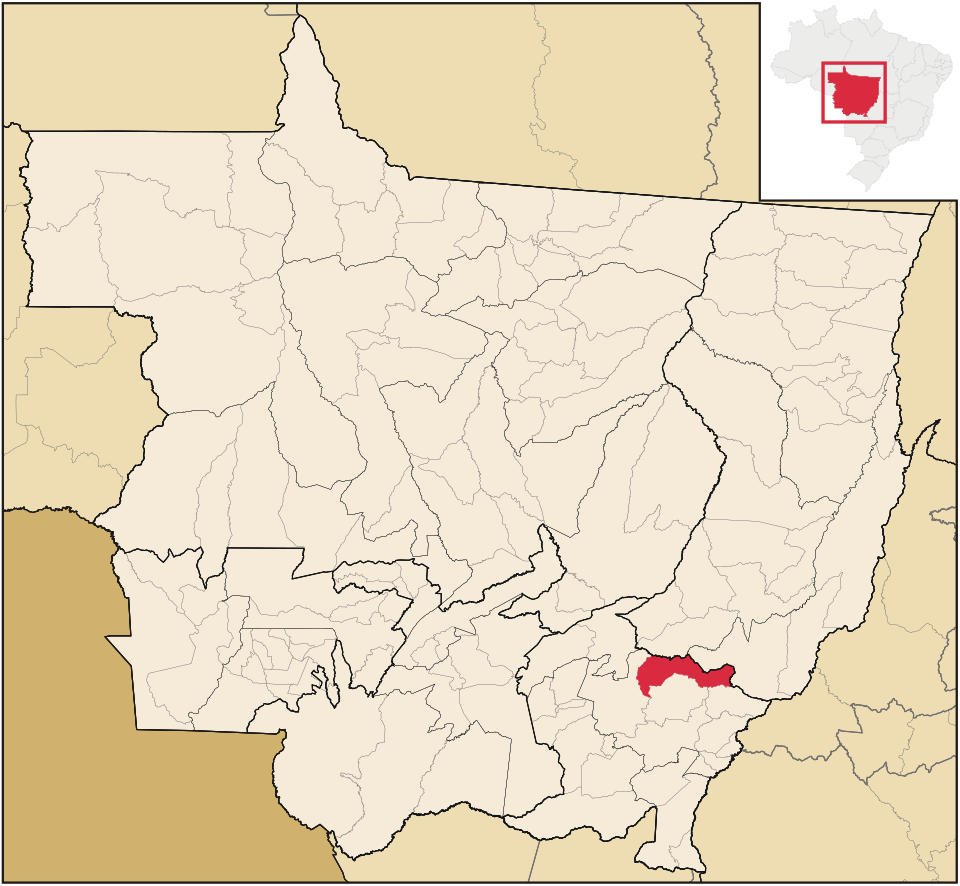 Mapa de localização de General Carneiro em MT