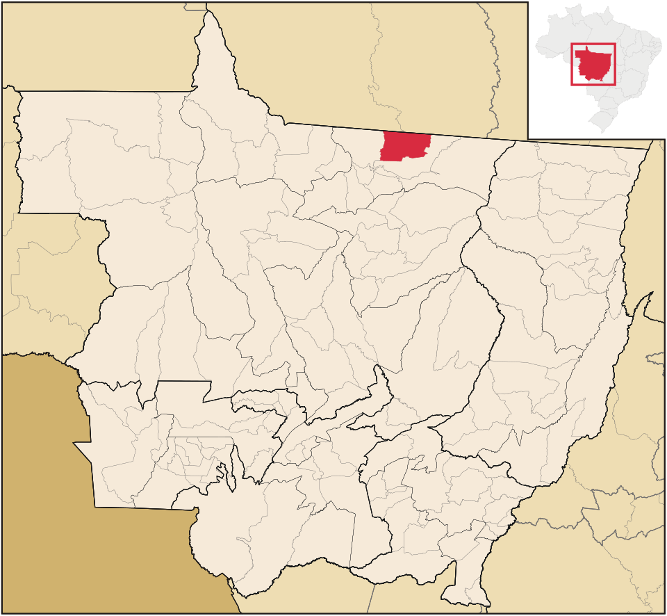Mapa de localização de Guarantã do Norte em MT