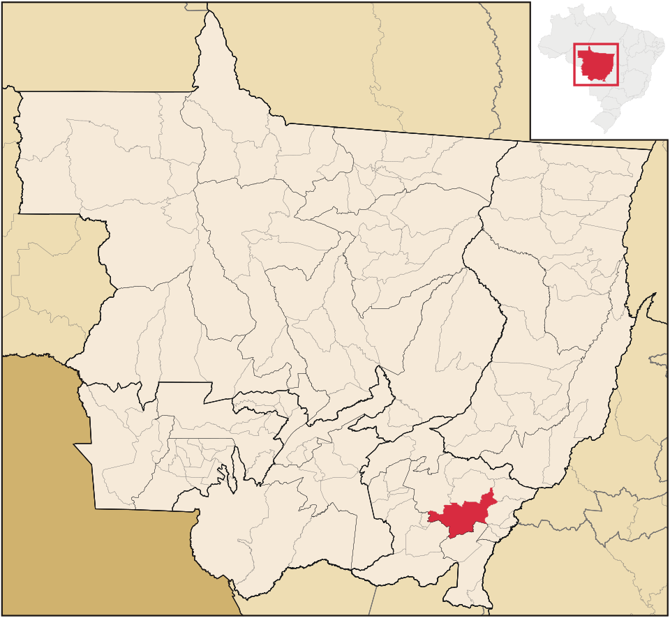 Mapa de localização de Guiratinga em MT