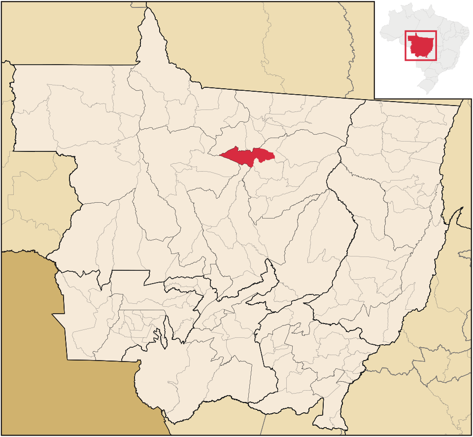 Mapa de localização de Itaúba em MT