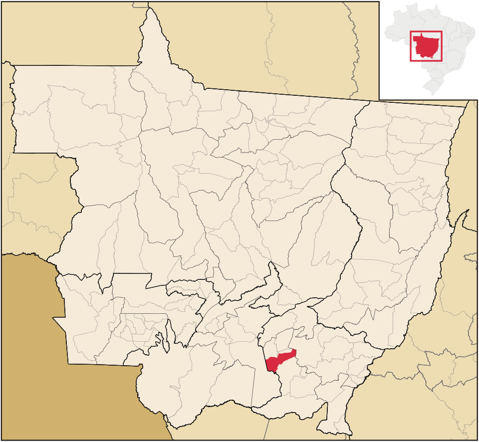 Mapa de localização de Juscimeira em MT