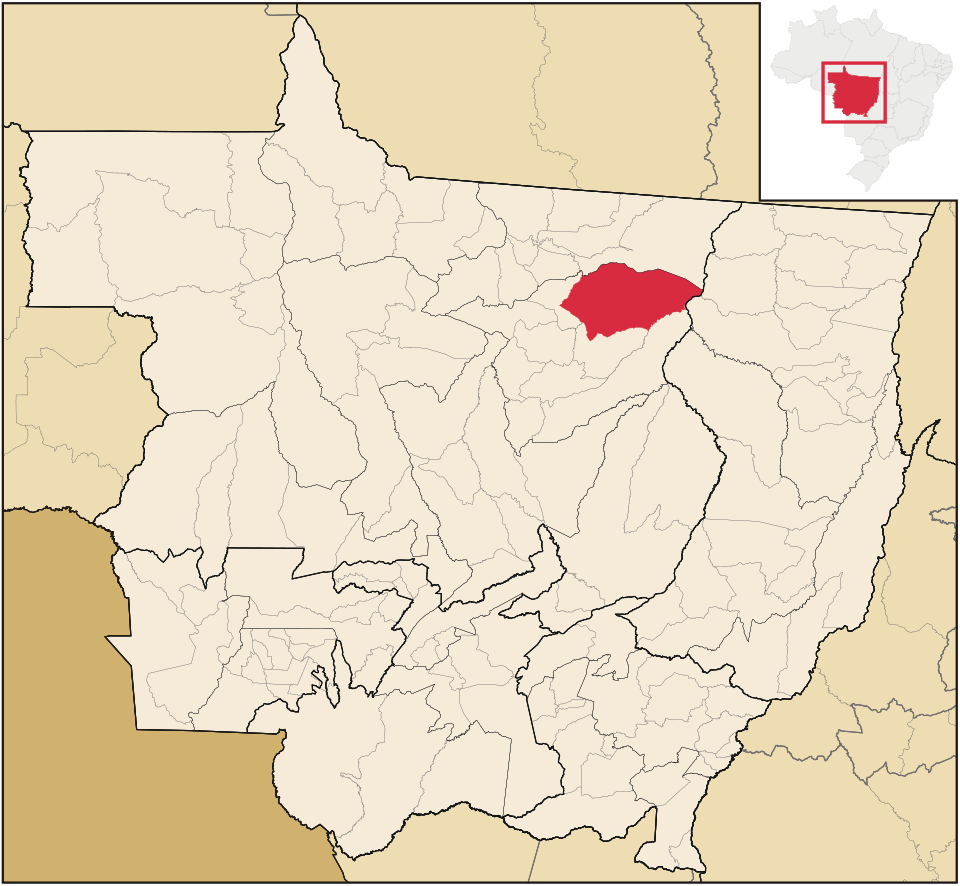 Mapa de localização de Marcelândia em MT