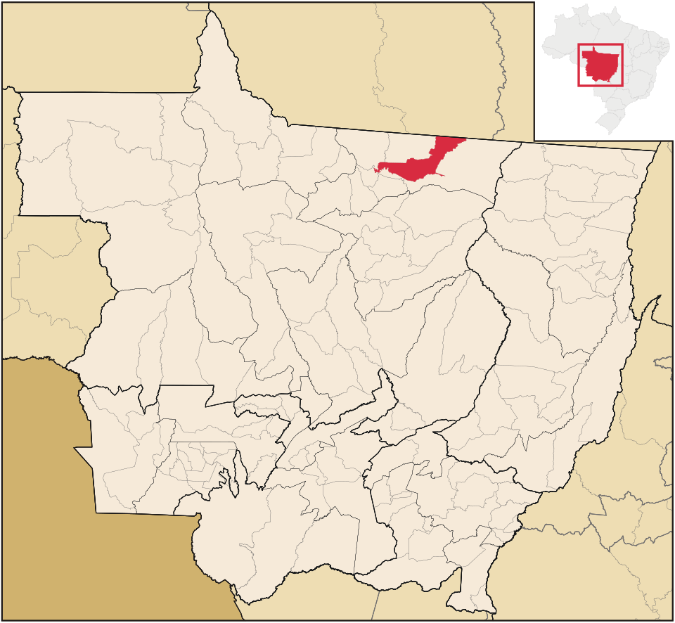 Mapa de localização de Matupá em MT