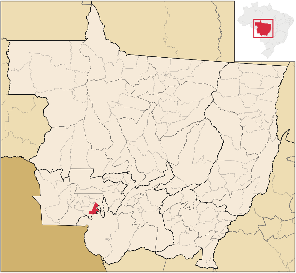 Mapa de localização de Mirassol d'Oeste em MT
