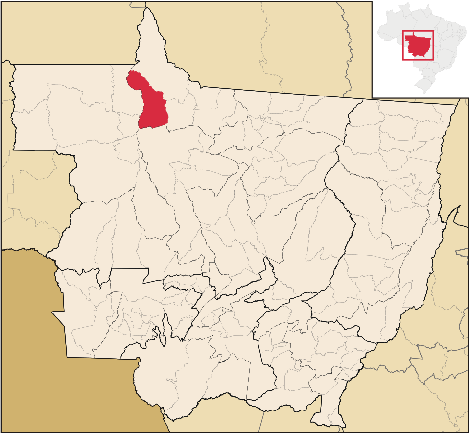 Mapa de localização de Nova Bandeirantes em MT