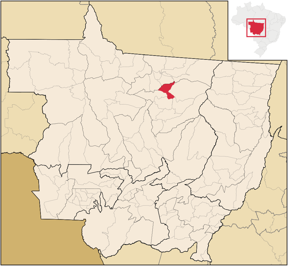 Mapa de localização de Nova Santa Helena em MT