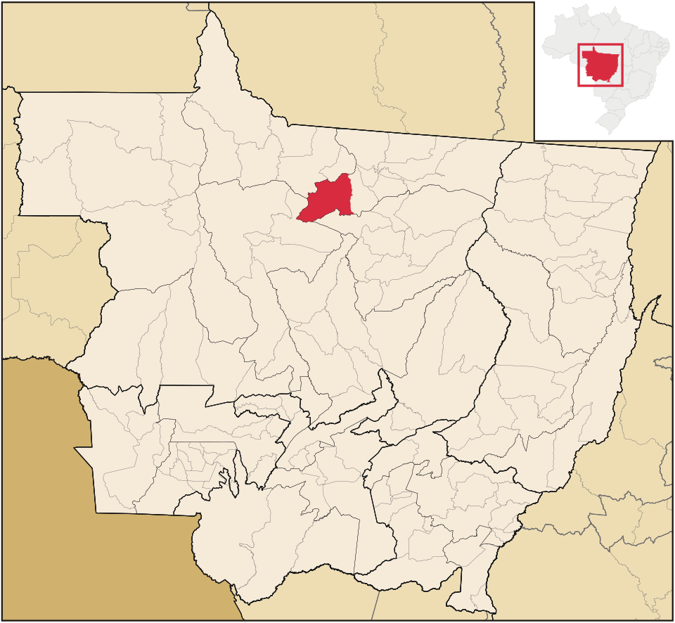Mapa de localização de Nova Canaã do Norte em MT
