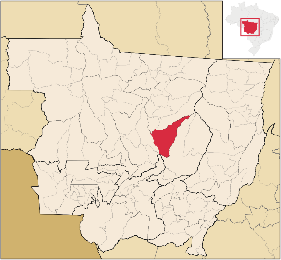 Mapa de localização de Nova Ubiratã em MT