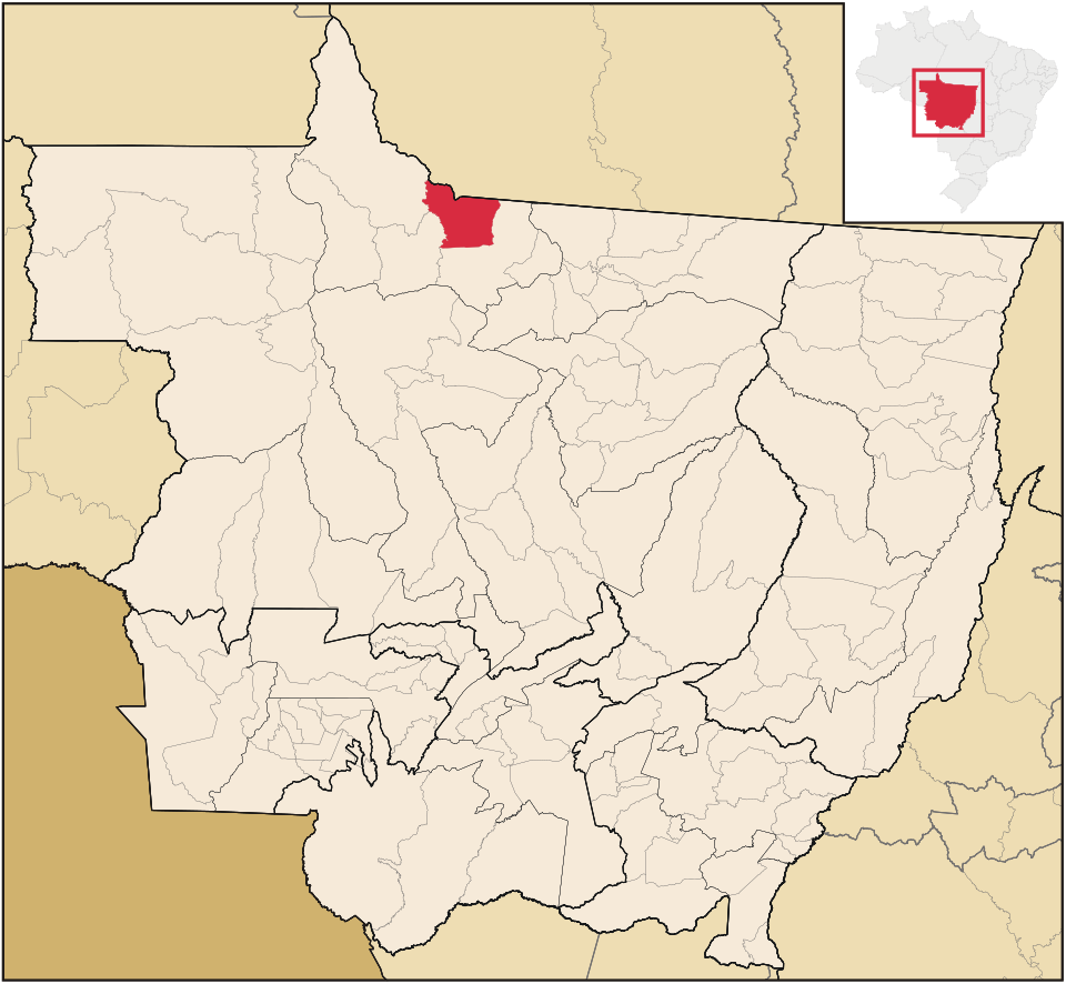 Mapa de localização de Paranaíta em MT