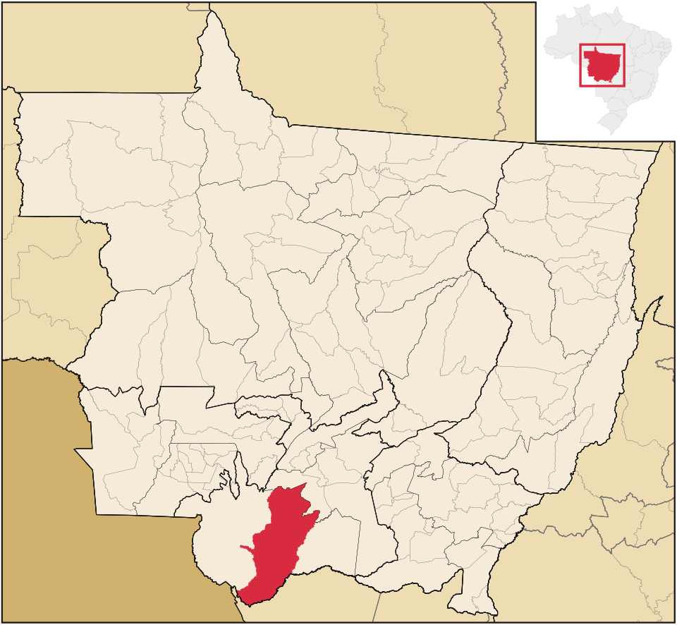 Mapa de localização de Poconé em MT
