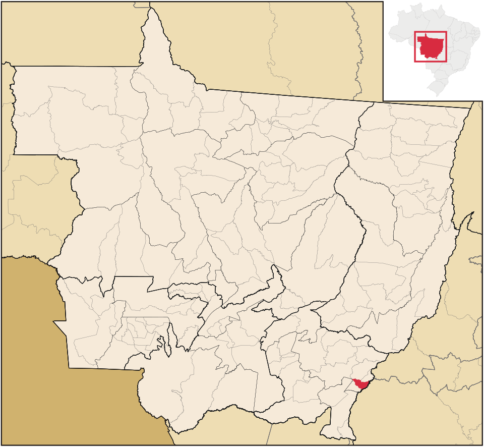 Mapa de localização de Ponte Branca em MT