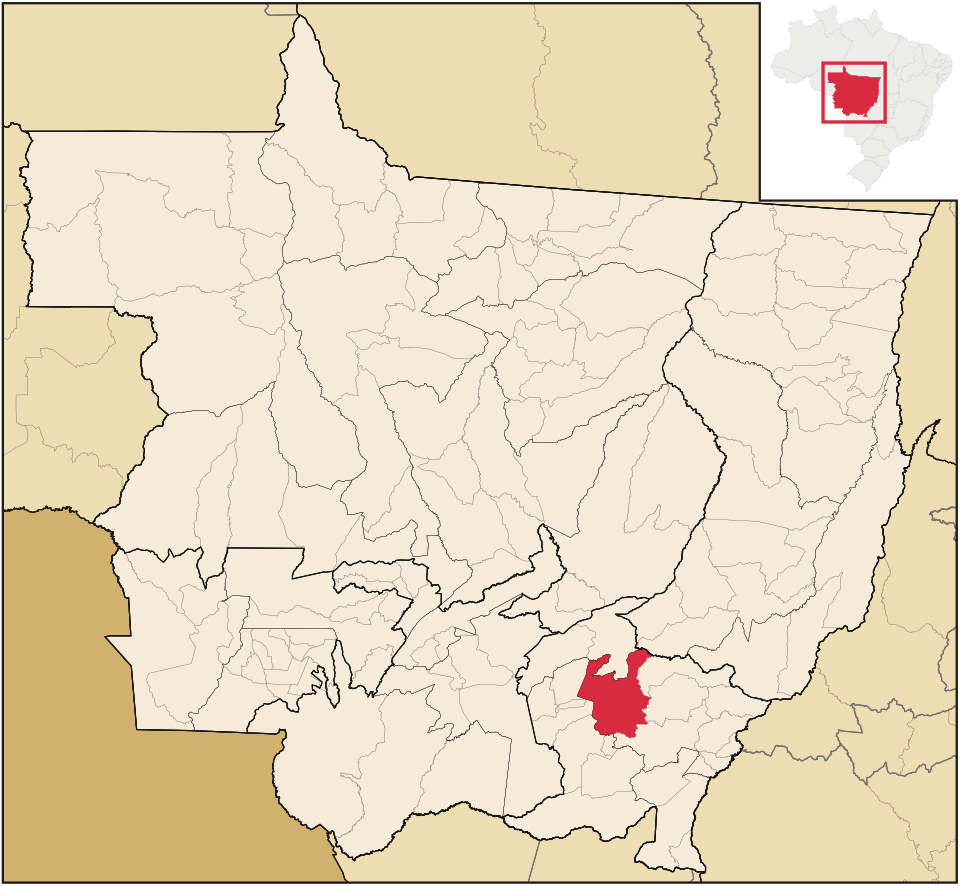 Mapa de localização de Poxoréu em MT