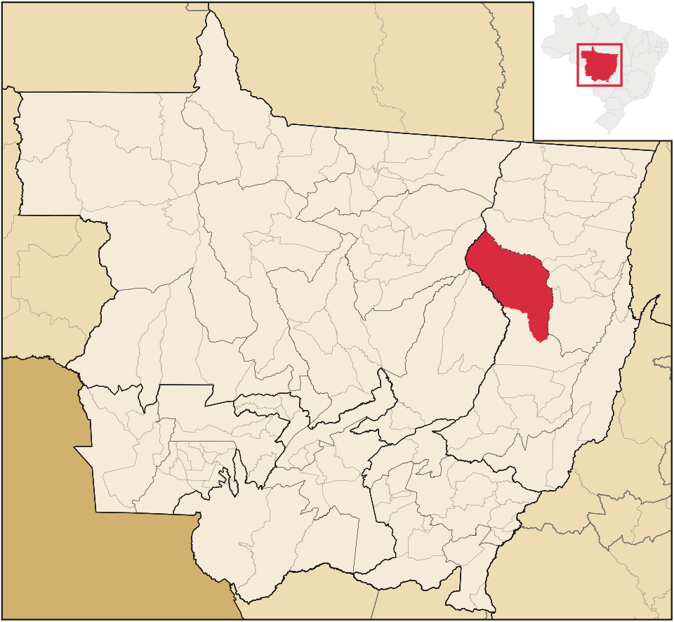 Mapa de localização de Querência em MT