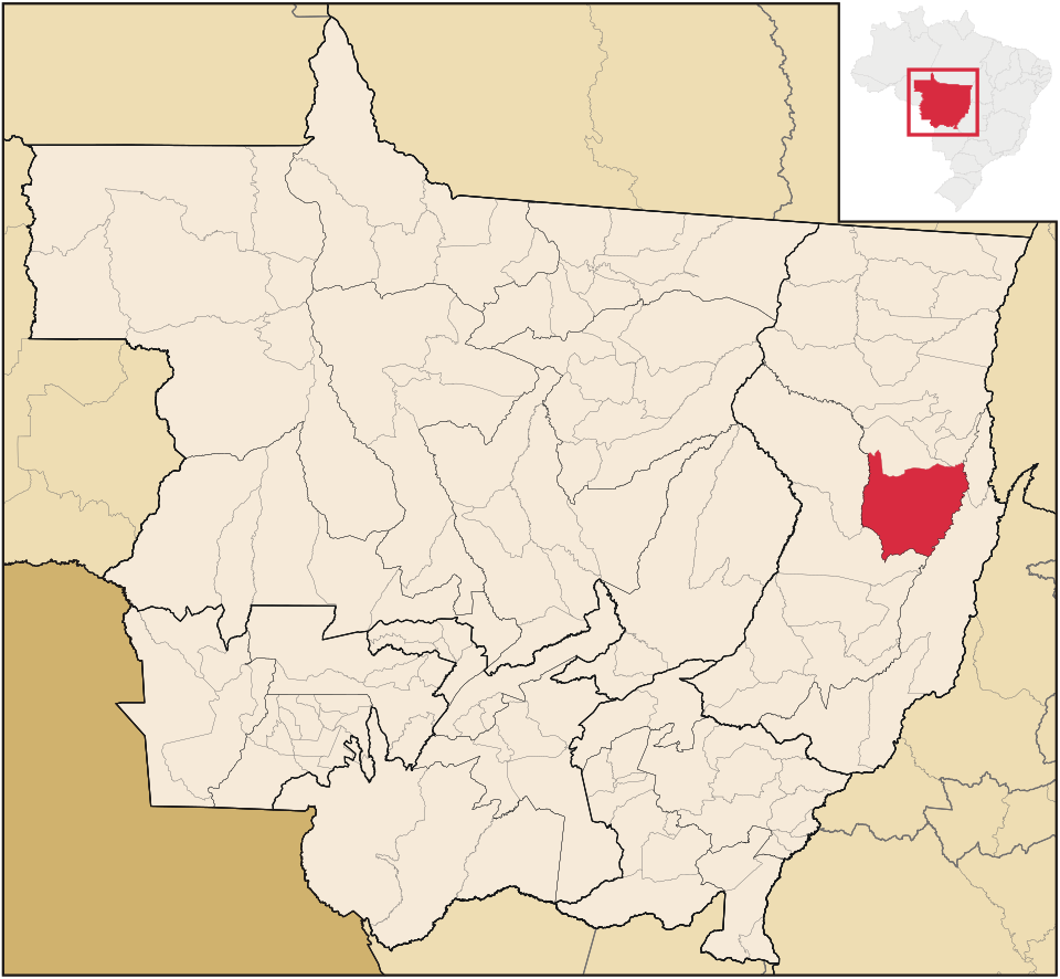 Mapa de localização de Ribeirão Cascalheira em MT