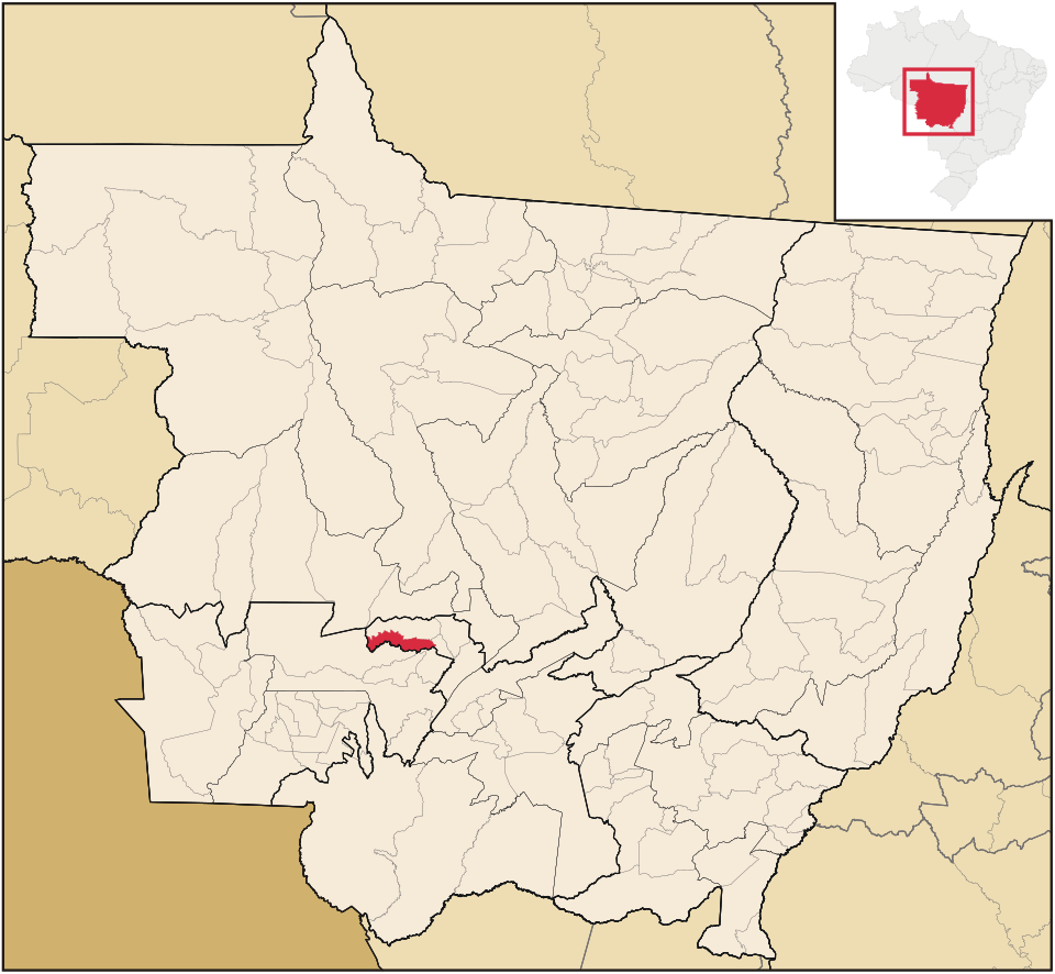 Mapa de localização de Santo Afonso em MT