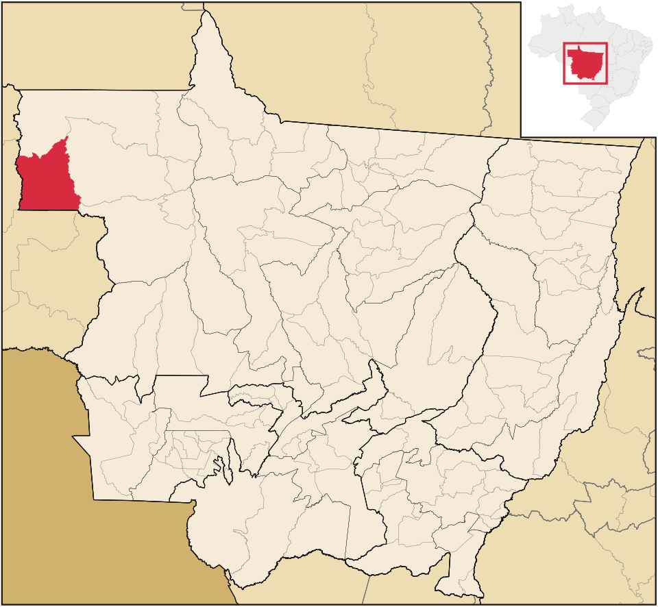 Mapa de localização de Rondolândia em MT