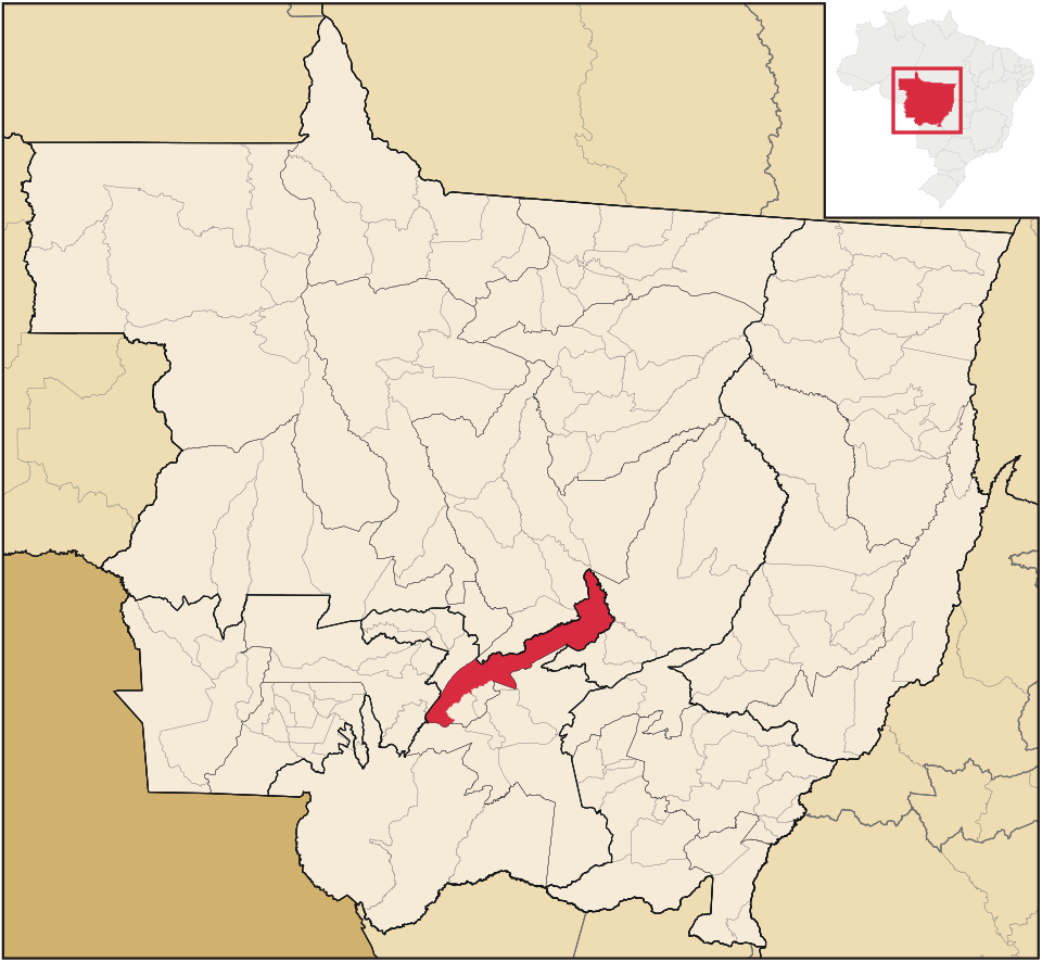 Mapa de localização de Rosário Oeste em MT
