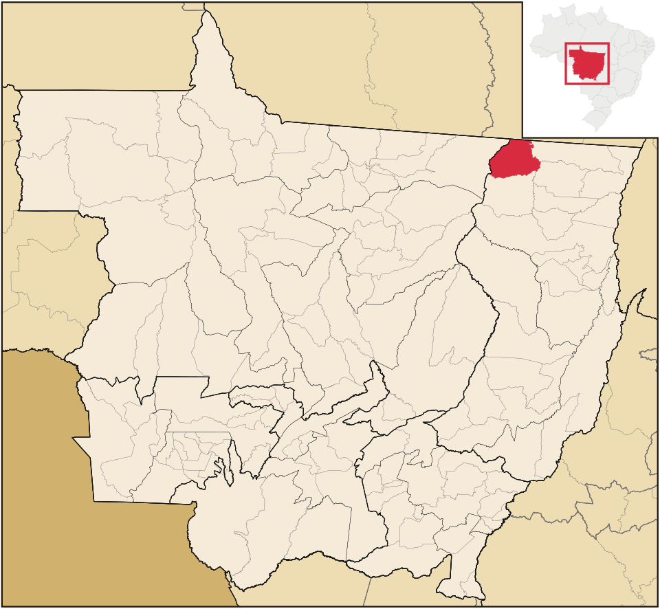 Mapa de localização de Santa Cruz do Xingu em MT