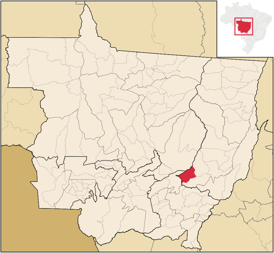 Mapa de localização de Santo Antônio do Leste em MT