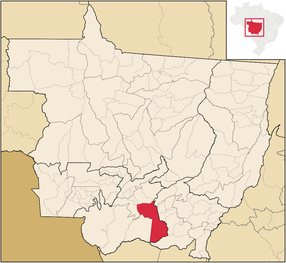 Mapa de localização de Santo Antônio de Leverger em MT