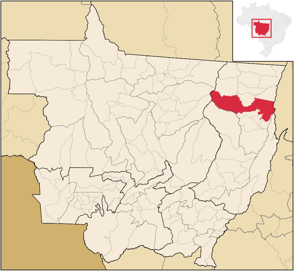 Mapa de localização de São Félix do Araguaia em MT