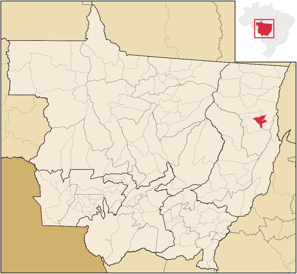 Mapa de localização de Serra Nova Dourada em MT