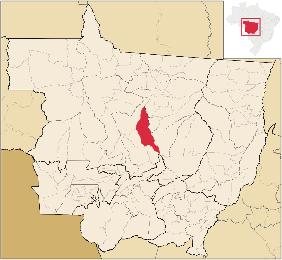 Mapa de localização de Sorriso em MT