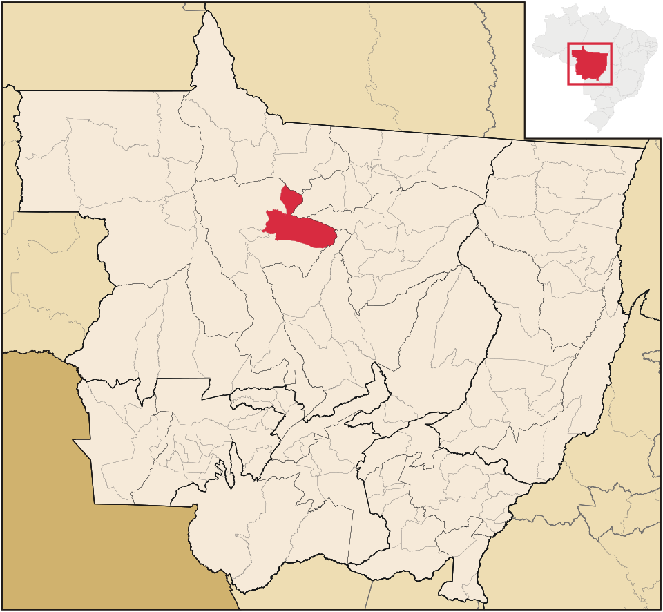 Mapa de localização de Tabaporã em MT