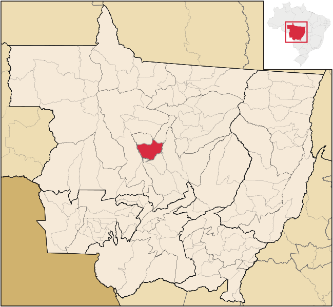 Mapa de localização de Tapurah em MT