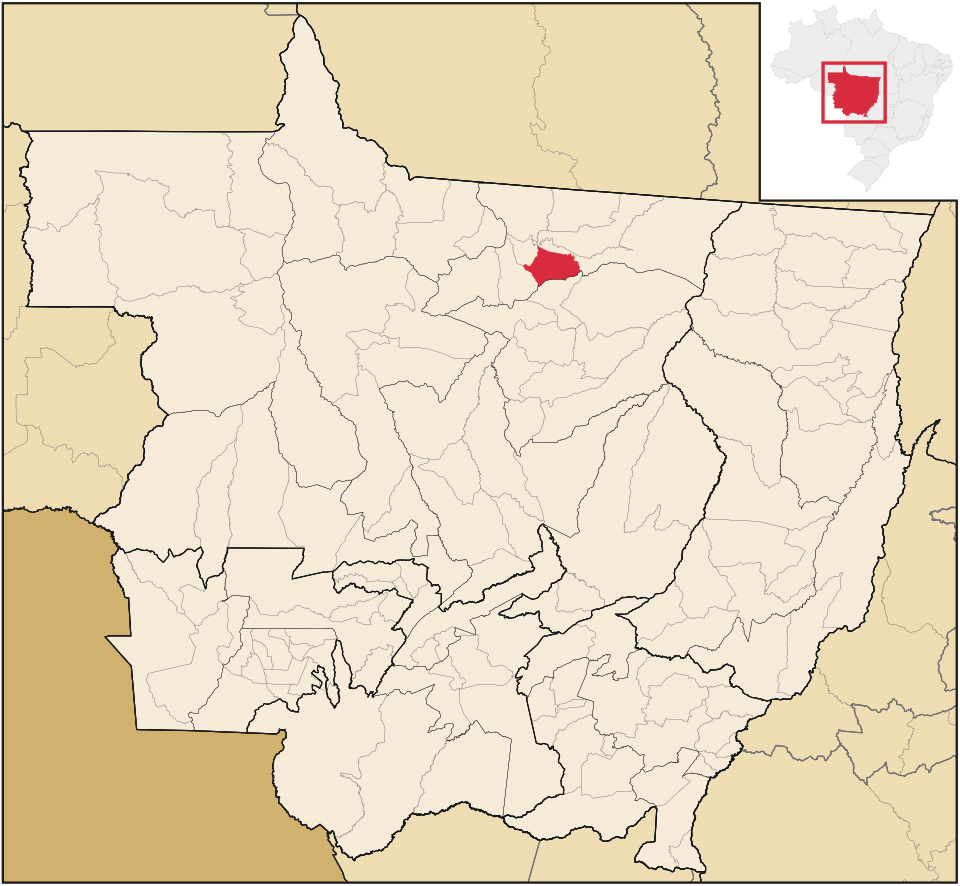 Mapa de localização de Terra Nova do Norte em MT