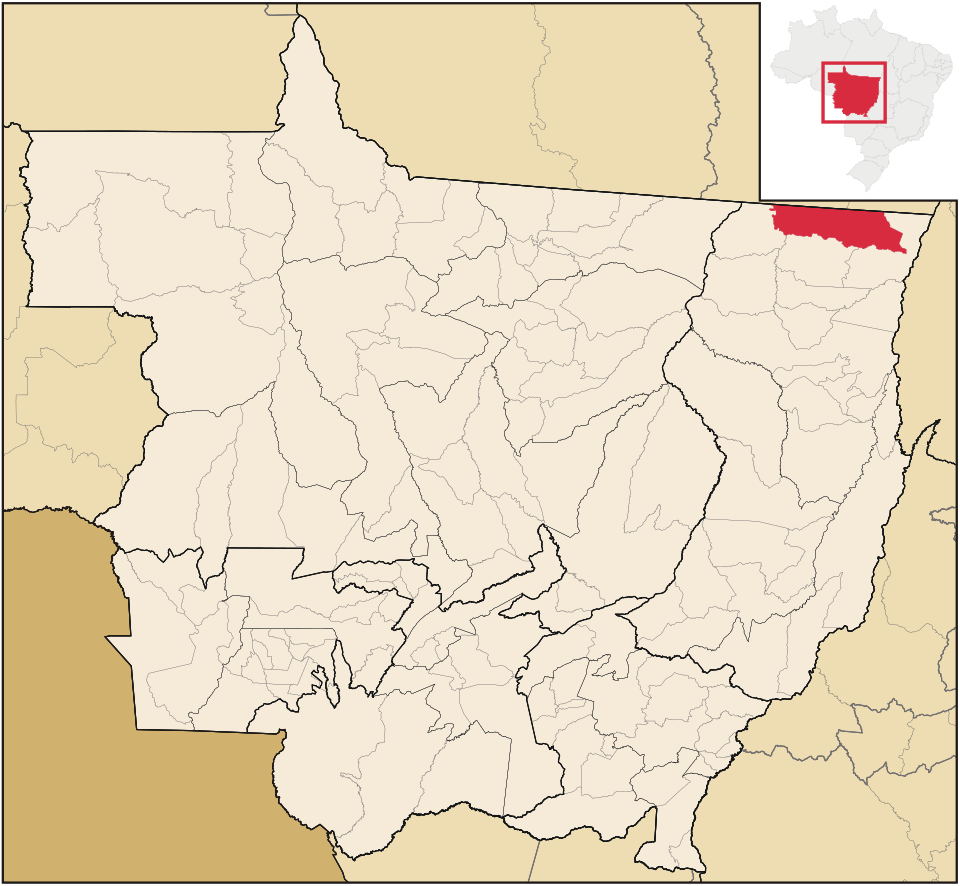 Mapa de localização de Vila Rica em MT
